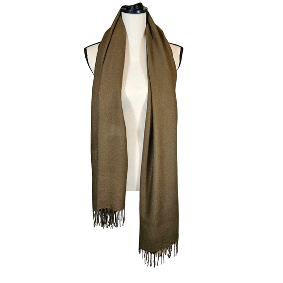 Scarf Bundle Of 2,Orange Is Peach Couture, Green Is Pashmizette, OS - Picture 2 of 13